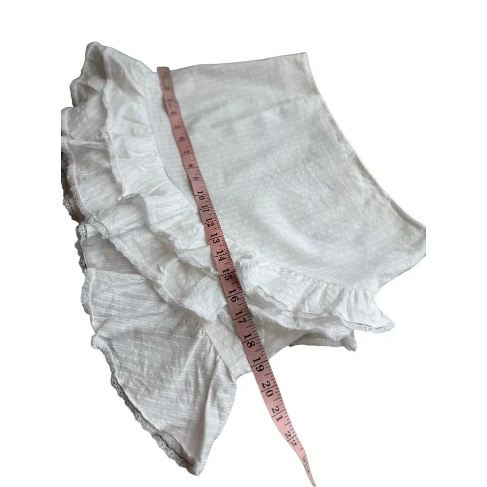 Blue Blush White Ruffled Mini Skirt